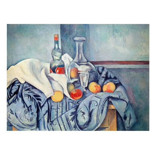 Konstutskrifter Paul Cézanne - Still Life With Peaches And Bottles