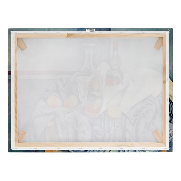 Canvastavlor konstutskrifter Paul Cézanne - Still Life With Peaches And Bottles