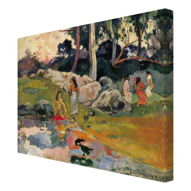 Canvastavlor konstutskrifter Paul Gauguin - Women At The Banks Of River