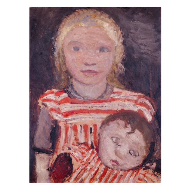 Canvastavlor konstutskrifter Paula Modersohn-Becker - Girl with Doll