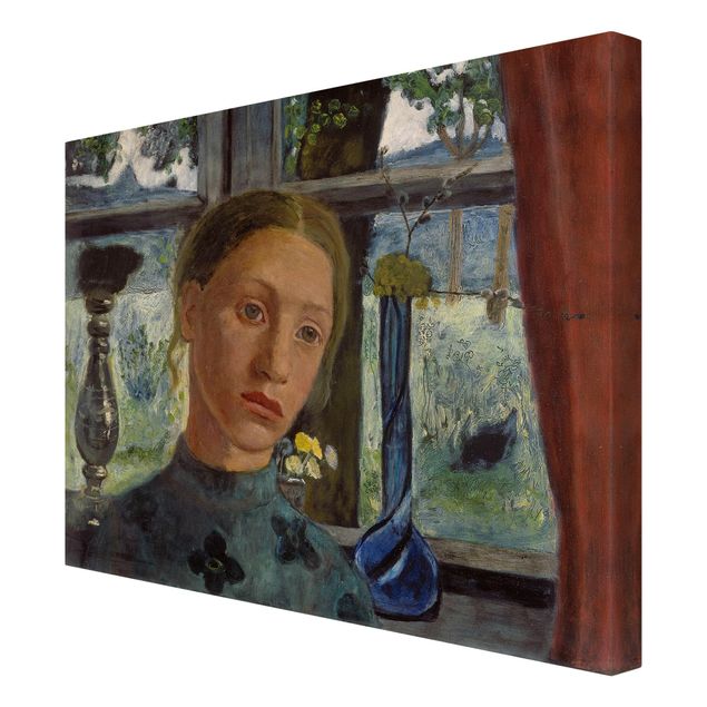 Canvastavlor konstutskrifter Paula Modersohn-Becker - Girl'S Head In Front Of A Window