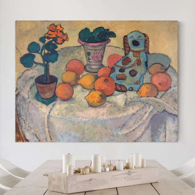 Konststilar Expressionism Paula Modersohn-Becker - Still Life With Oranges And Stoneware Dog