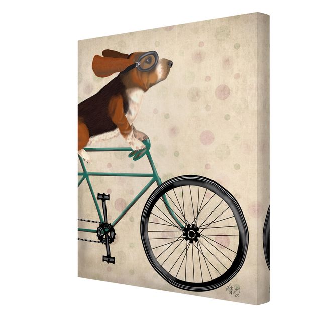 Canvastavlor djur Cycling - Basset On Bike