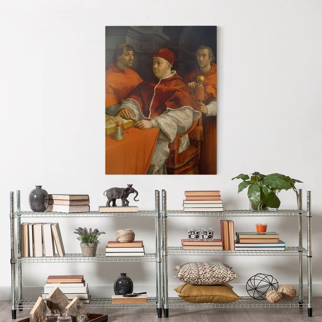 Canvastavlor hundar Raffael - Portrait of Pope Leo X