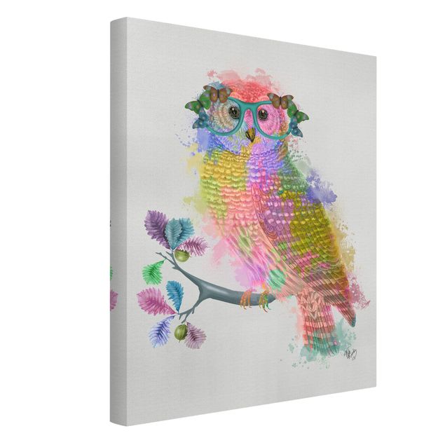 Tavlor djur Rainbow Splash Owl