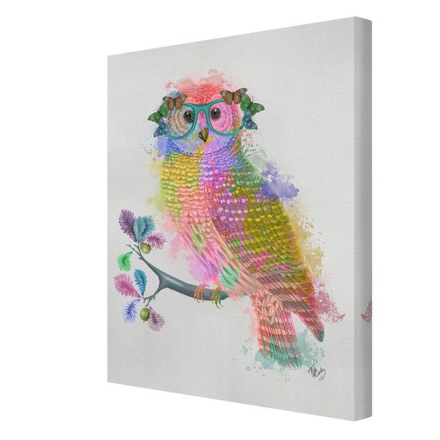 Canvastavlor Rainbow Splash Owl