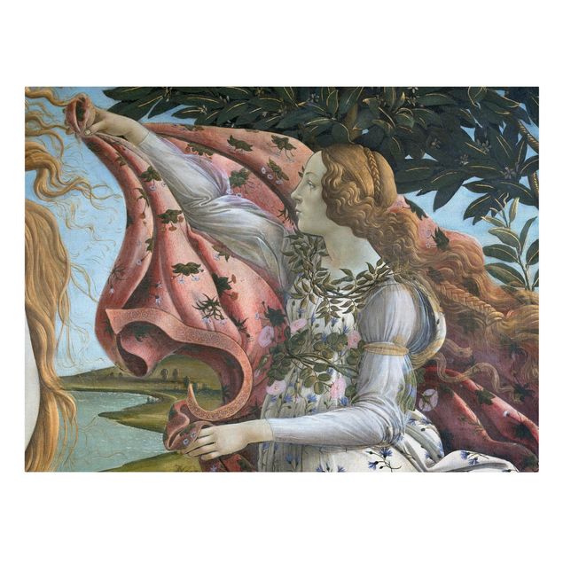 Canvastavlor konstutskrifter Sandro Botticelli - The Birth Of Venus. Detail: Flora