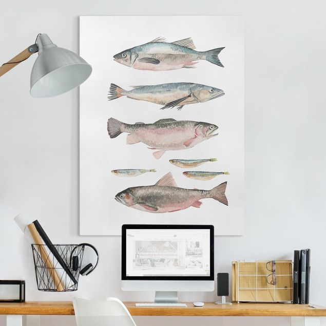 Kök dekoration Seven Fish In Watercolour I
