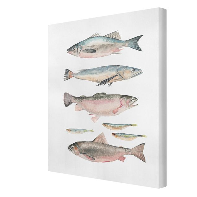 Tavlor djur Seven Fish In Watercolour I