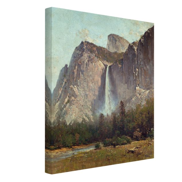 Canvastavlor bergen Thomas Hill - Bridal Veil Falls - Yosemite Valley