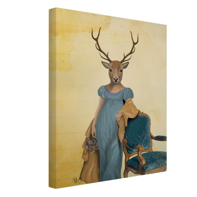 Canvastavlor djur Animal Portrait - Deer Lady