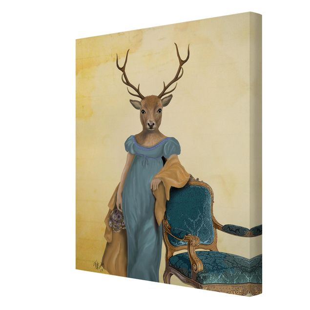 Tavlor gul Animal Portrait - Deer Lady