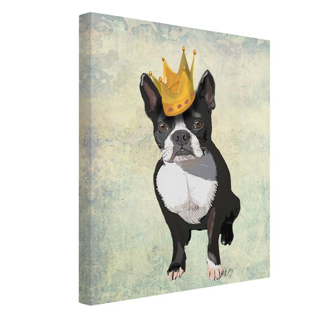 Canvastavlor vintage Animal Portrait - Terrier King