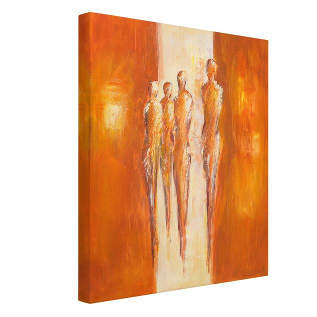 Canvastavlor abstrakt Four Figures In Orange 02