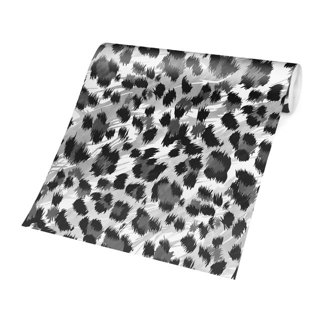Fototapeter djur Leopard Print With Watercolour Pattern In Grey