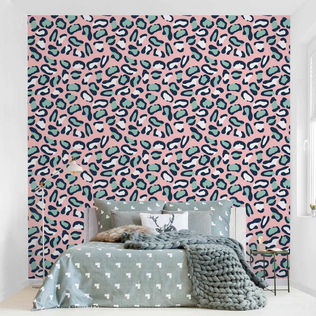 Kök dekoration Leopard Pattern In Pastel Pink And Blue