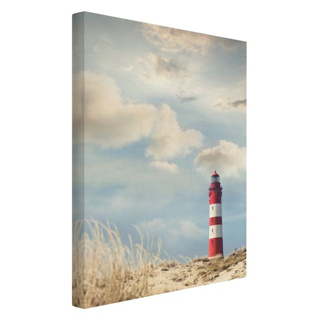 Canvastavlor landskap Lighthouse Betwen Dunes