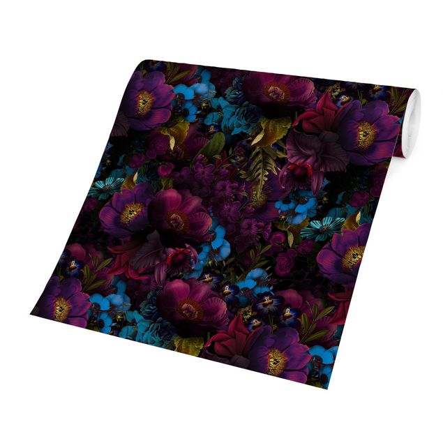 Tavlor Uta Naumann Purple Blossoms With Blue Flowers