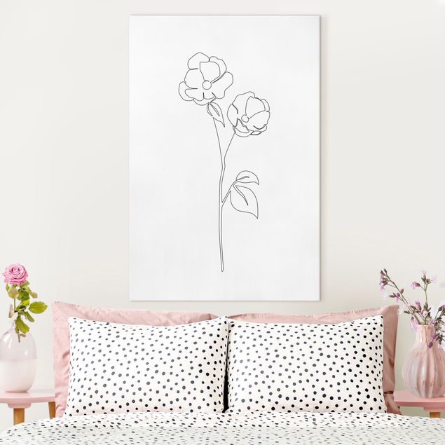 Tavlor vallmor Line Art Flowers - Poppy Flower