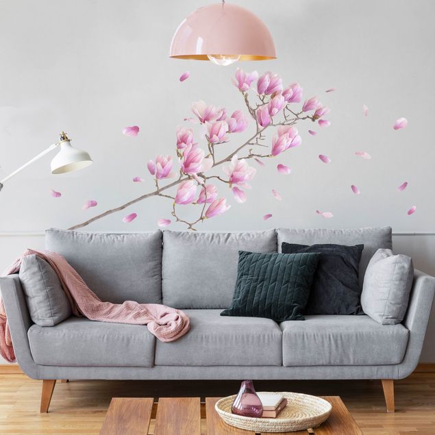 Autocolantes de parede flores Magnolia branch set