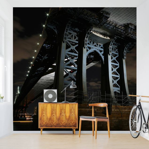 Fototapeter arkitektur och skyline Manhattan Bridge At Night