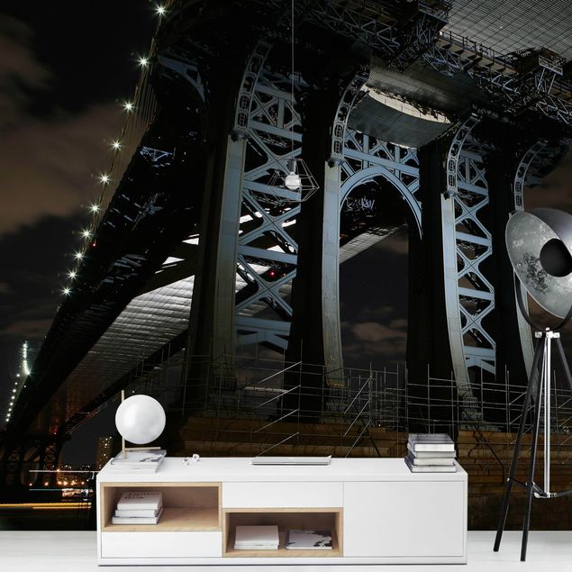 Tapeter modernt Manhattan Bridge At Night