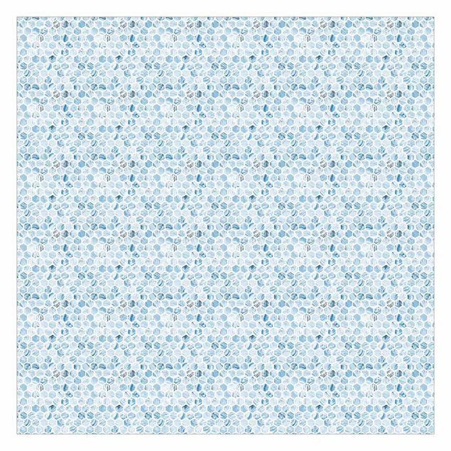 Tapeter modernt Marble Hexagons Blue Shades