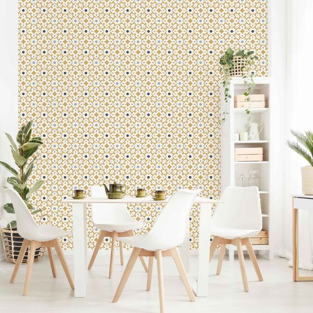 Tapeter modernt Maroccan Tiles In Ochre And Blue