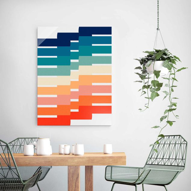 Tavlor abstrakt Modern Rainbow Geometry