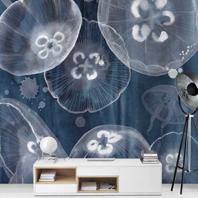 Tapeter modernt Moon Jellyfish II