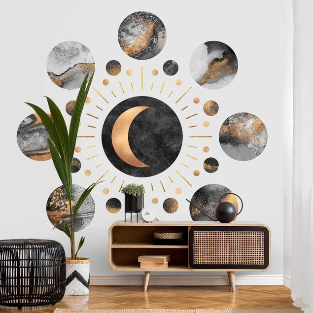Kök dekoration Moon Phases Abstract Gold