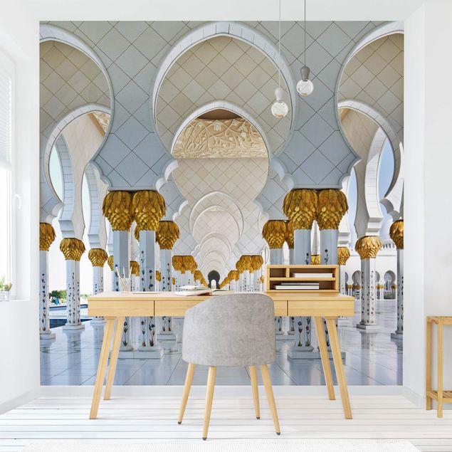 Fototapeter 3D Mosque In Abu Dhabi