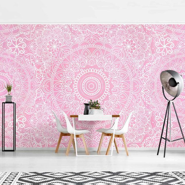 Tapeter dekorationer Pattern Mandala Light Pink
