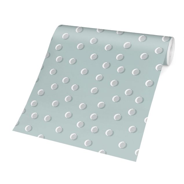 Tapeter Pattern With Dots And Circles On Bluish Grey