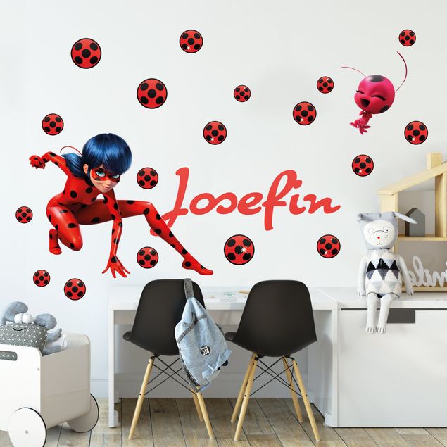 adesivos de parede Miraculous Lady Bug Customised Name