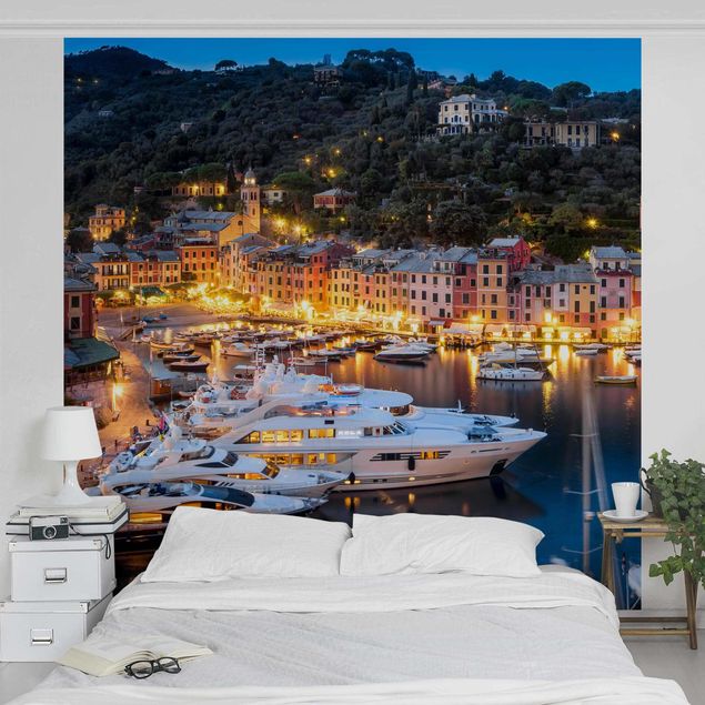 Fototapeter arkitektur och skyline Night Time In The Harbour Of Portofino