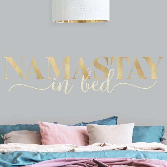 adesivos de parede Namastay in bed Gold