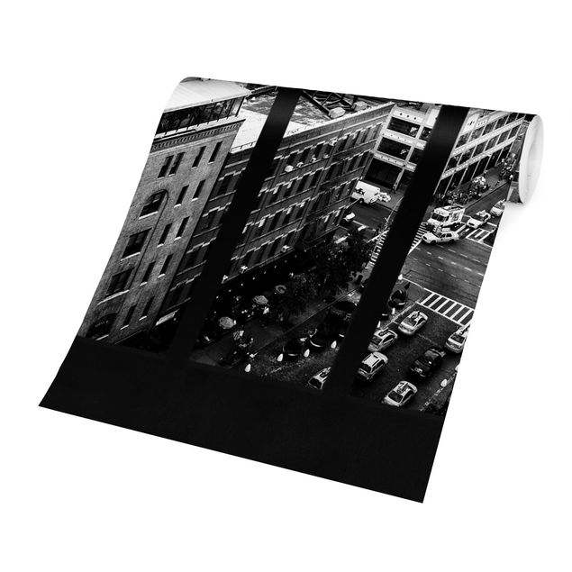 Tapeter modernt New York Window View Black And White