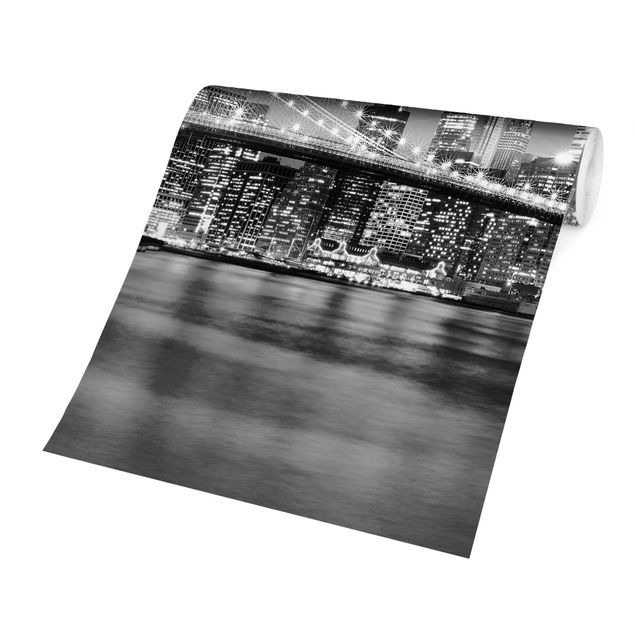 Fototapeter svart och vitt Nighttime Manhattan Bridge II