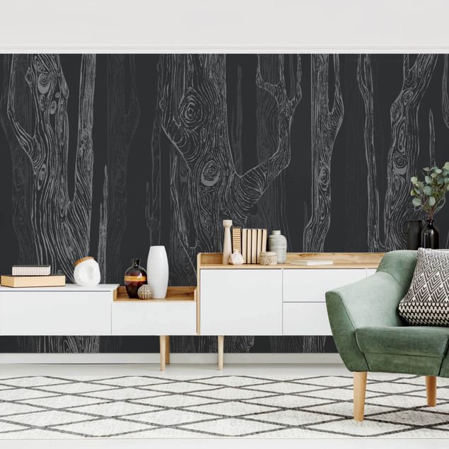 Tapeter modernt No.MW20 Living Forest Anthracite Grey