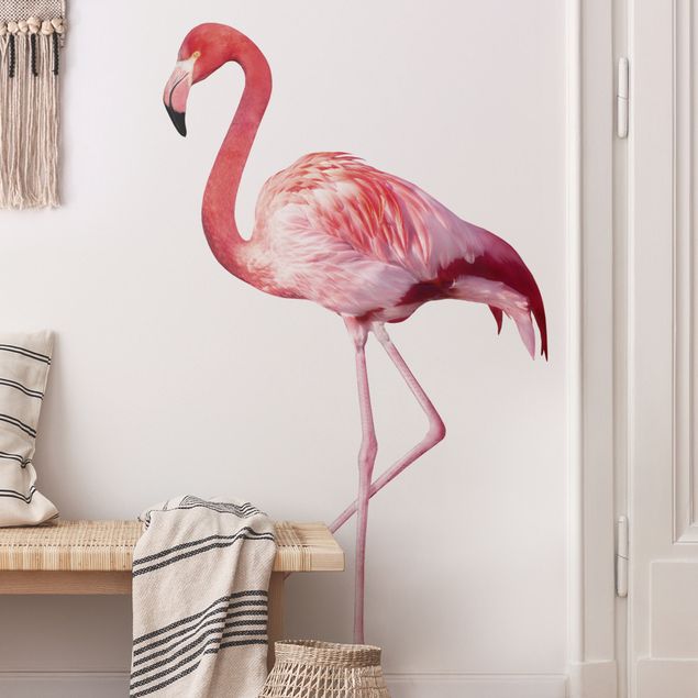 Wallstickers djur No.yk21 pink flamingo