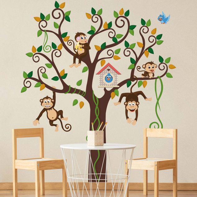 Autocolantes de parede macacos No.yk27 monkey tree