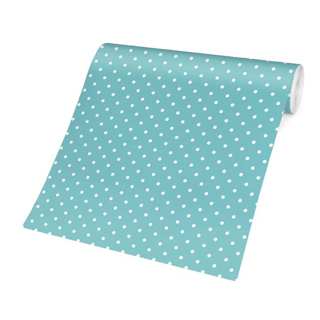 Tapeter modernt No.YK55 White Dots On Turquoise