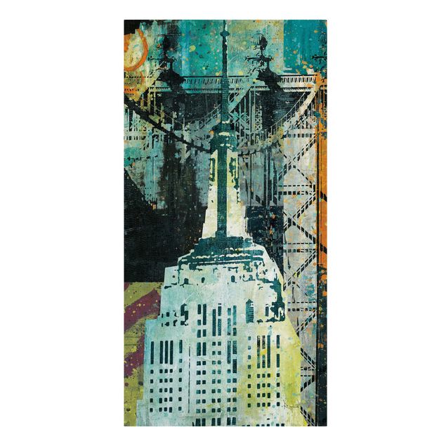 Canvastavlor abstrakt NY Graffiti Empire State Building
