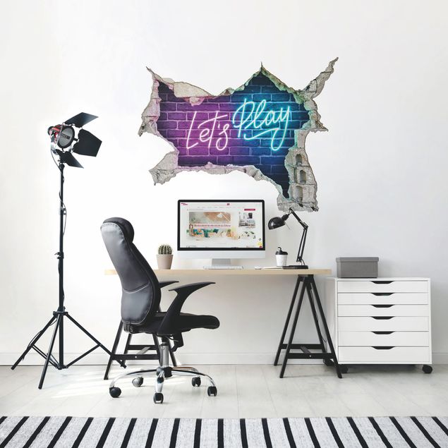 Wall sticker - Neon Text Let's Play II