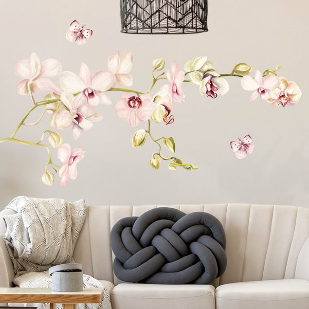 Kök dekoration Orchidenzweig and butterfly in rosé