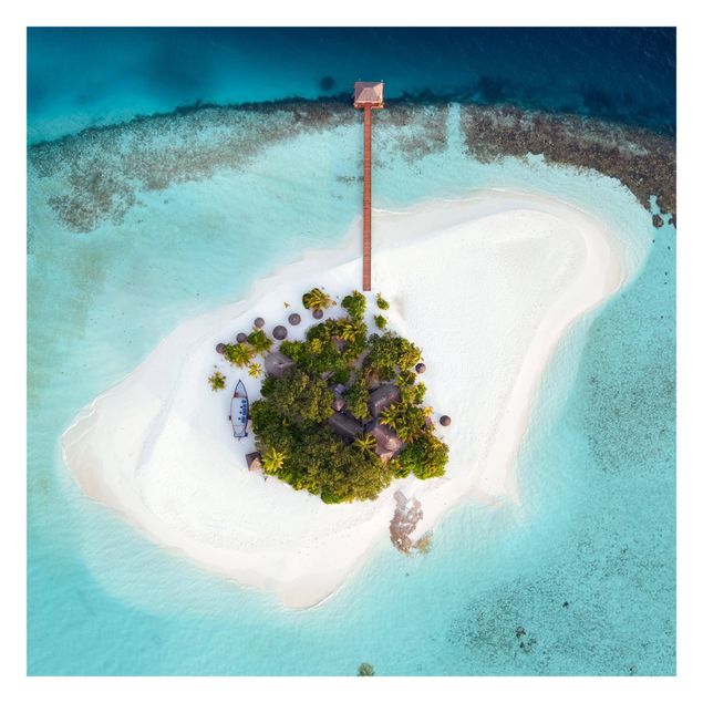 Fototapeter blå Ocean Paradise Maldives