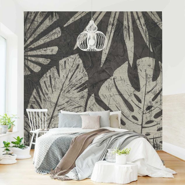 Kök dekoration Palm Leaves Dark Grey Backdrop