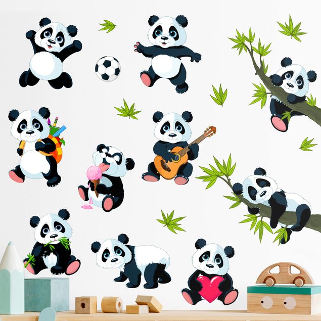 Wallstickers djungel Pandabar mega set