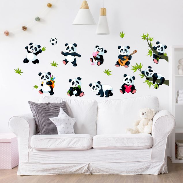 Wallstickers djur Pandabar mega set